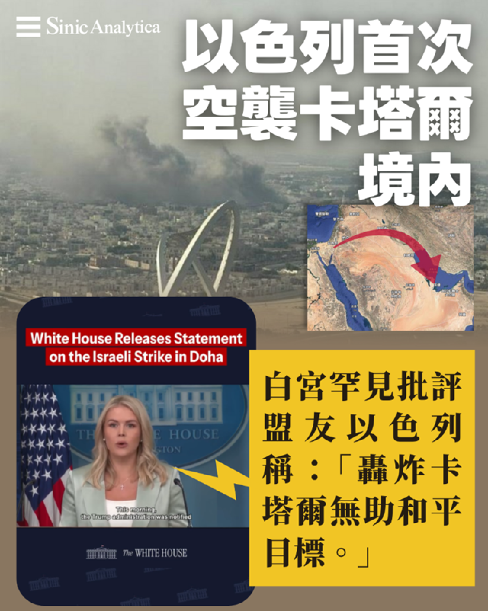 【免費新聞試閱】以色列空襲卡塔爾哈馬斯總部6死 美國罕有批評