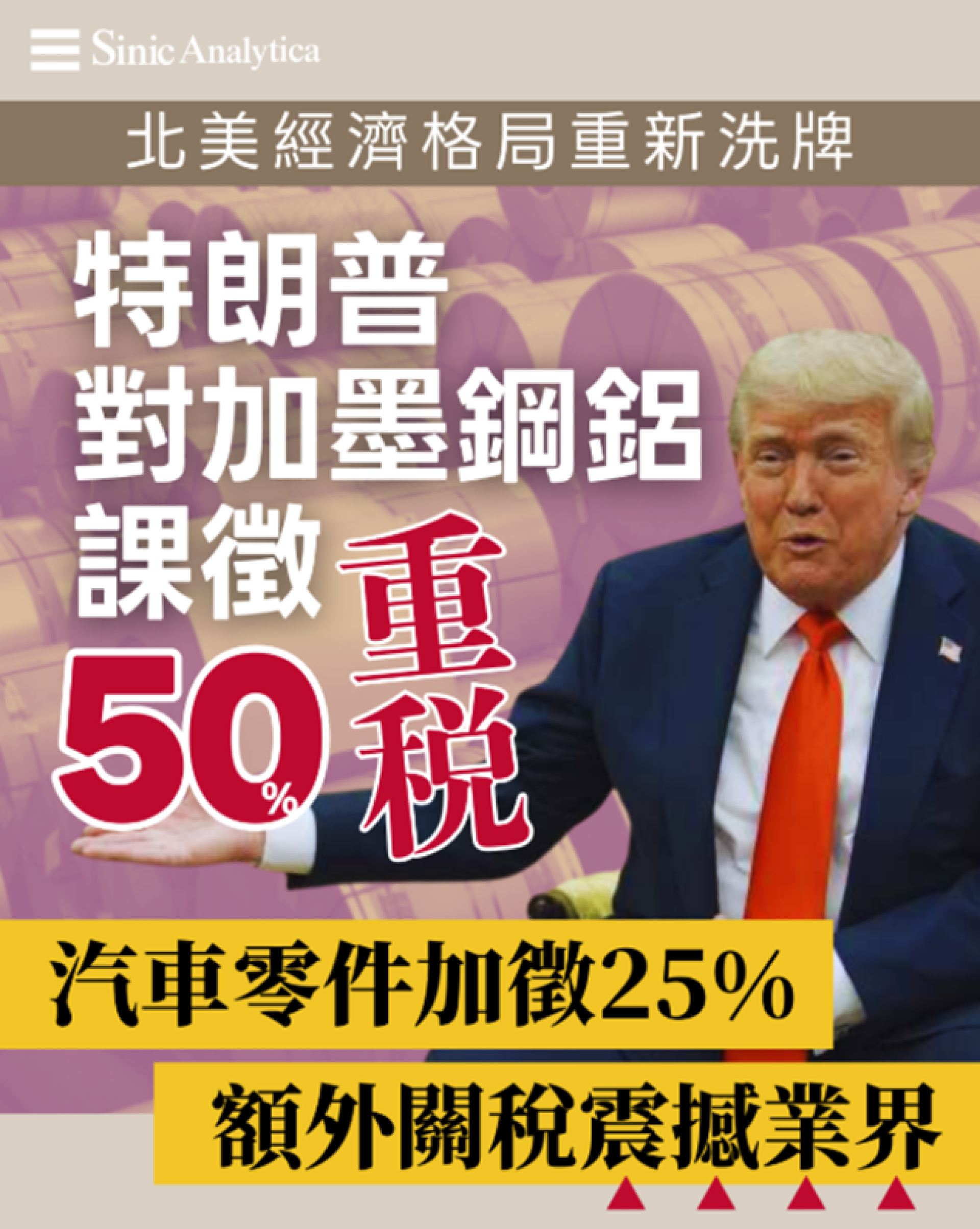 【免費新聞試閱】美墨加協定或重新談判 特朗普關稅政策北美貿易爭端