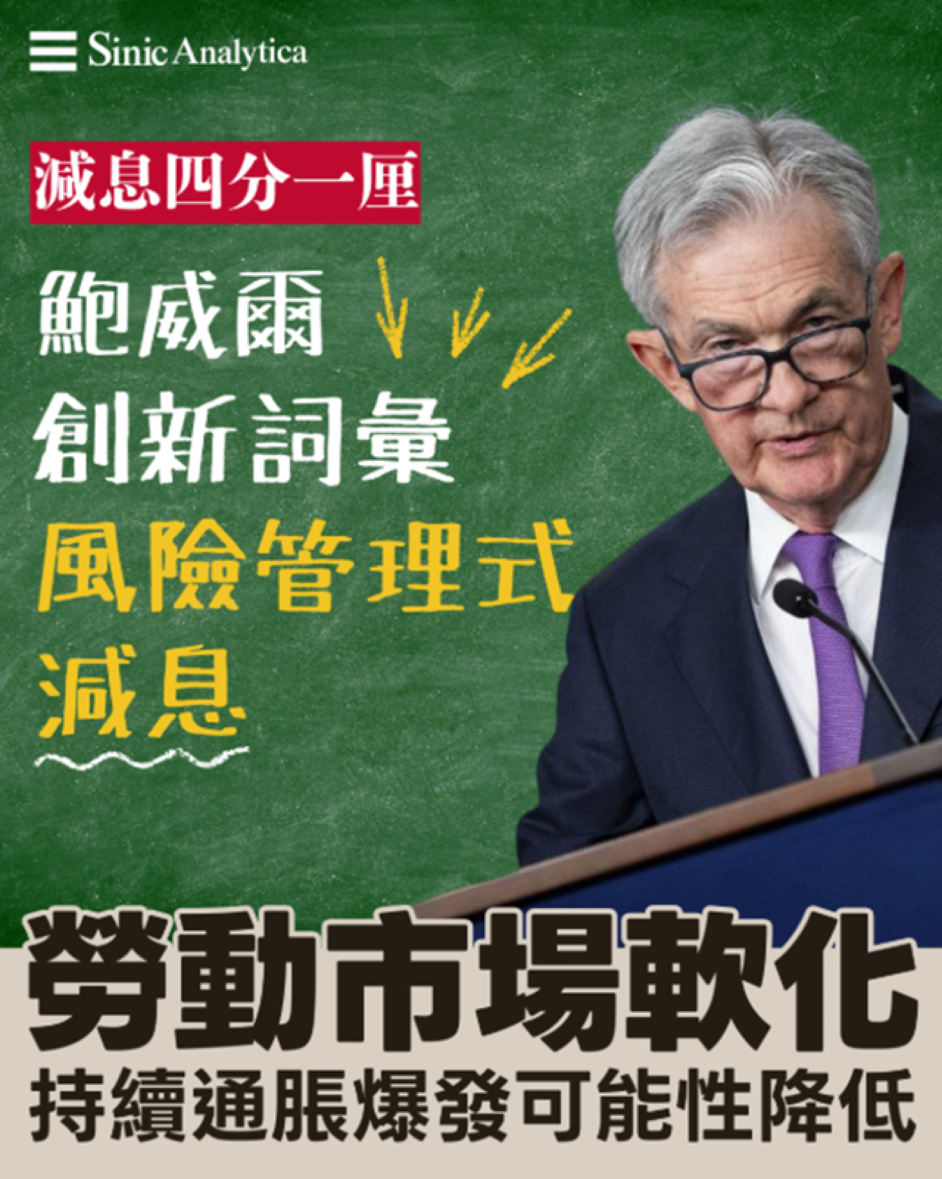 【免費新聞試閱】聯儲局減息四分一厘 鮑威爾創新詞「風險管理式減息」