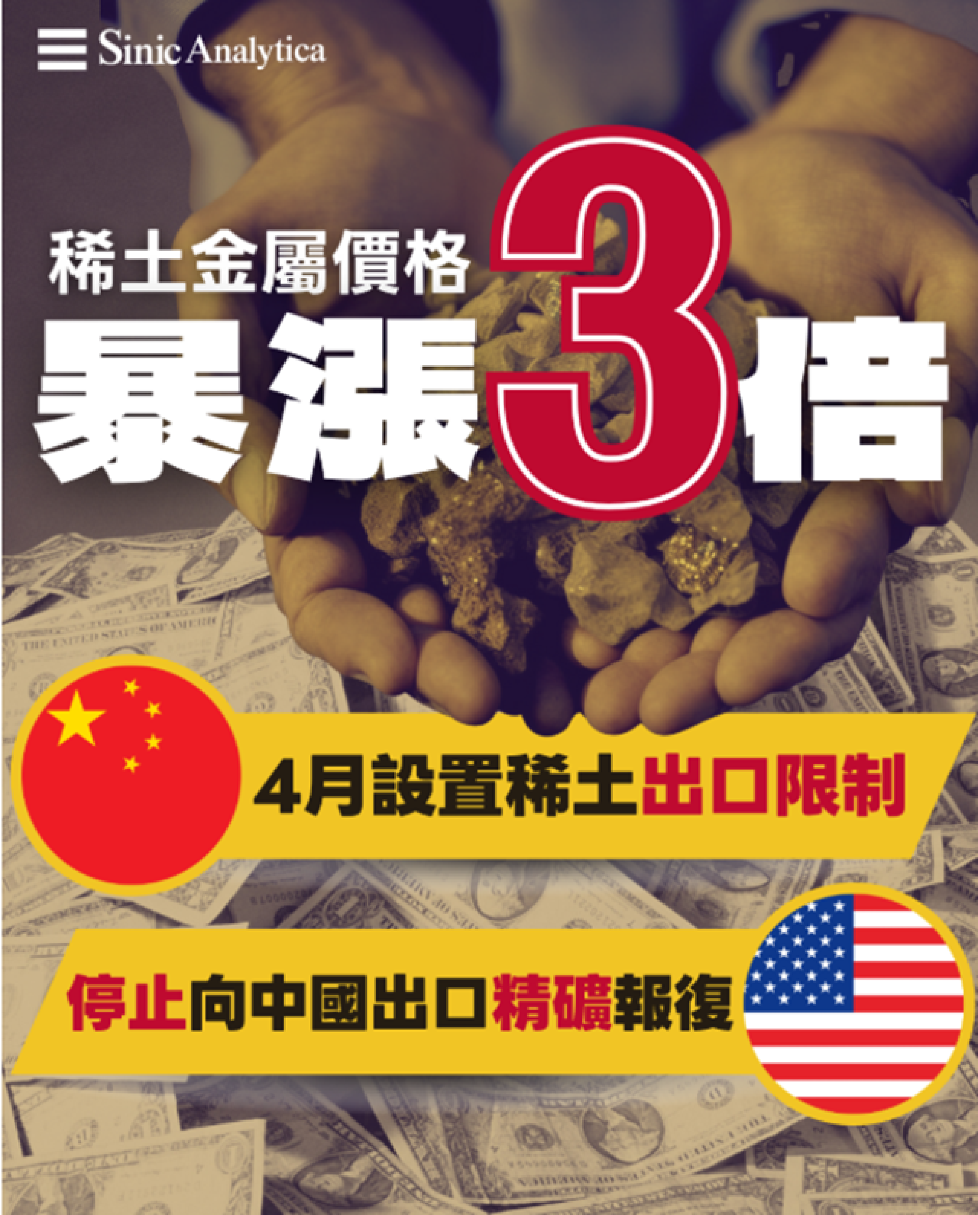 【免費新聞試閱】稀土金屬價格暴漲三倍 美國儲備推高全球供應成本