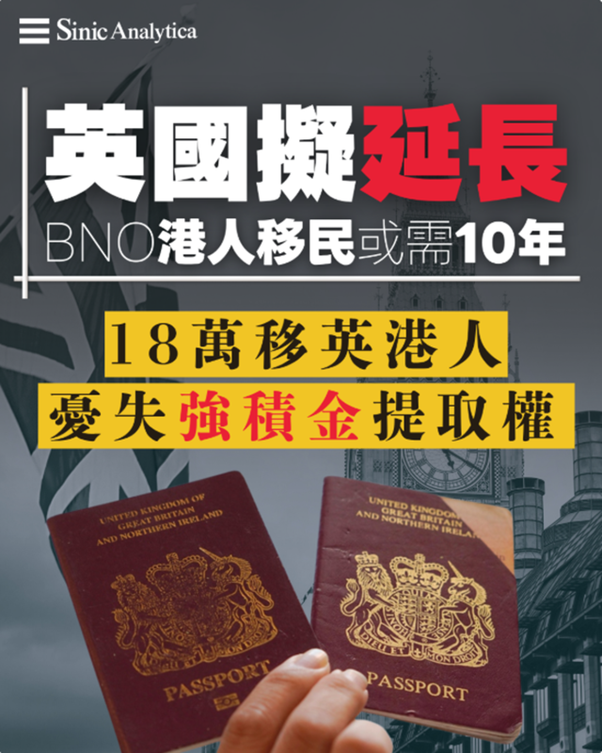 【免費新聞試閱】英國擬延長BNO港人移民或需10年 18萬移英港人憂失強積金提取權
