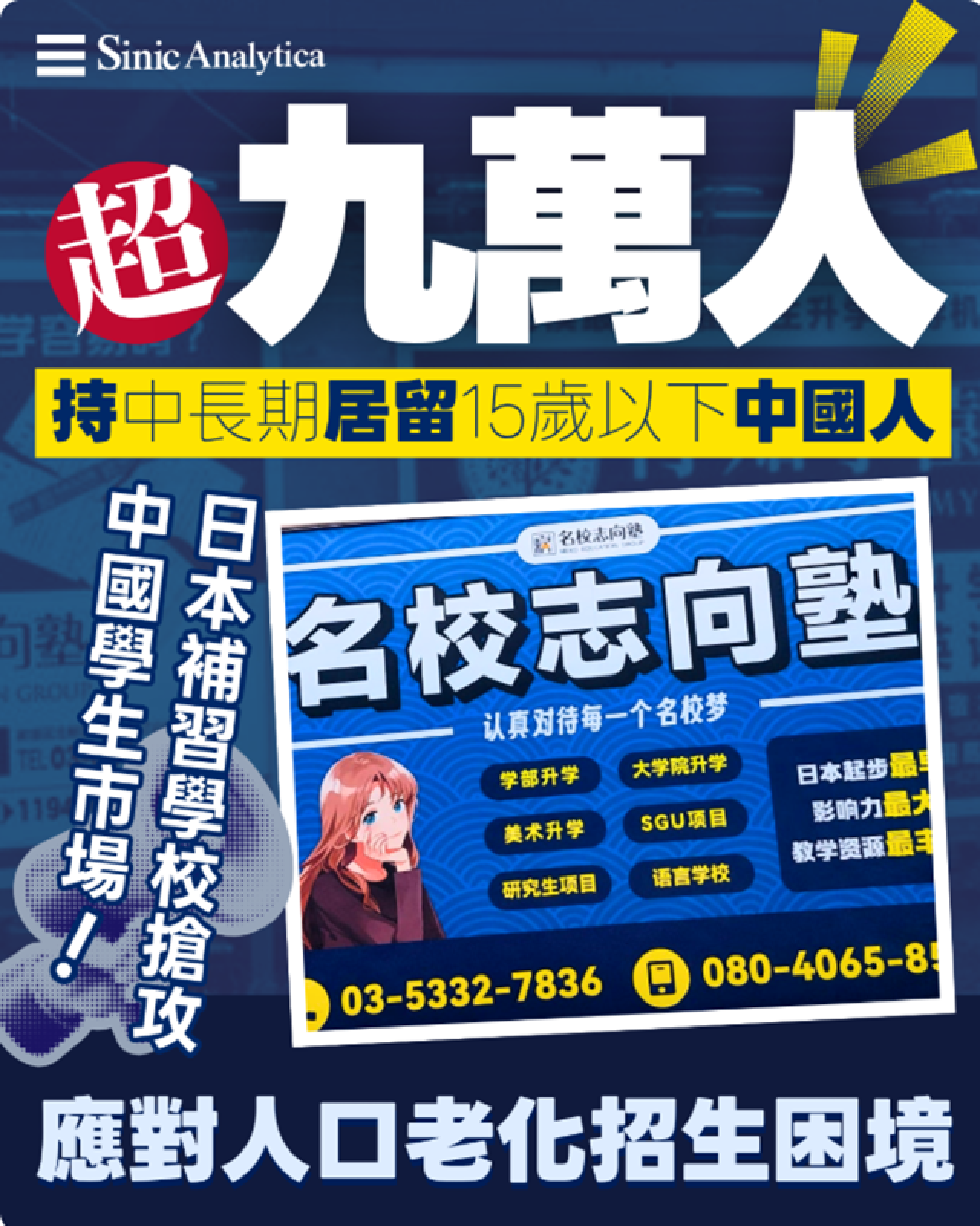【免費新聞試閱】日本補習學校搶攻中國學生市場 應對人口老化招生困境